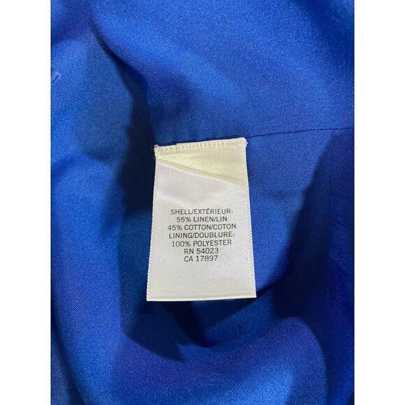 Banana Republic Linen Blend Color Block Shift Dress Blue Multi Stripe Women’s 2 - Picture 6 of 9